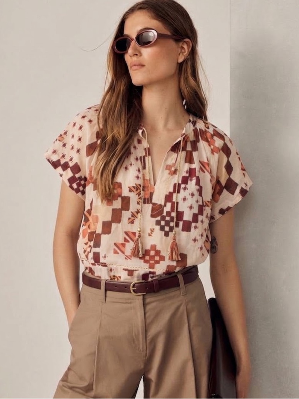 MARIA CHER $350 • 18.5” PTP • “Keyla” printed top fall 2022 collection